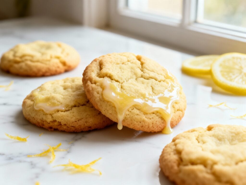 Soft & Chewy Lemon Cookies with Sweet Lemon Glaze